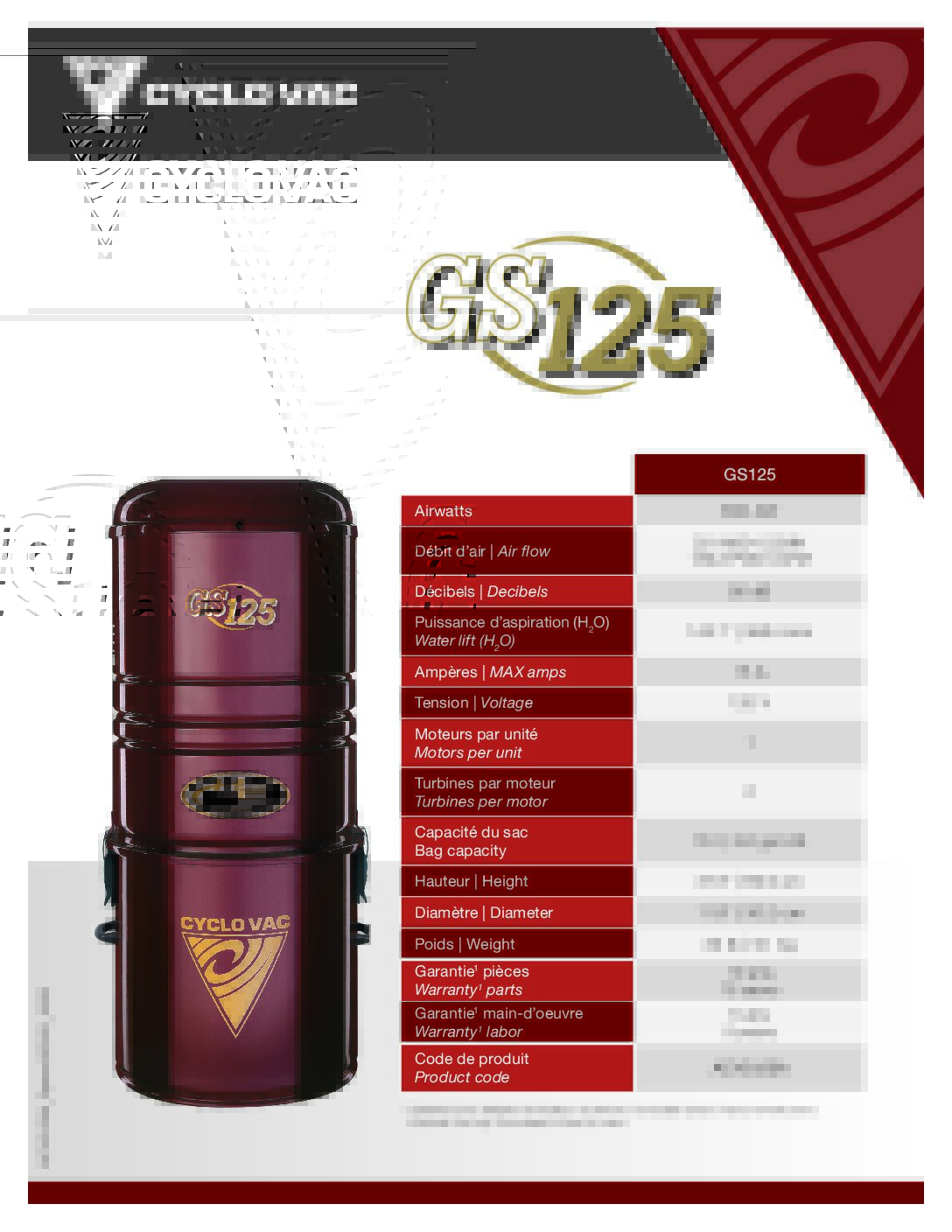 Cyclovac GS125 Central Vacuum