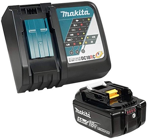 Makita Single Rapid Charger and 5.0Ah Li-ion Battery